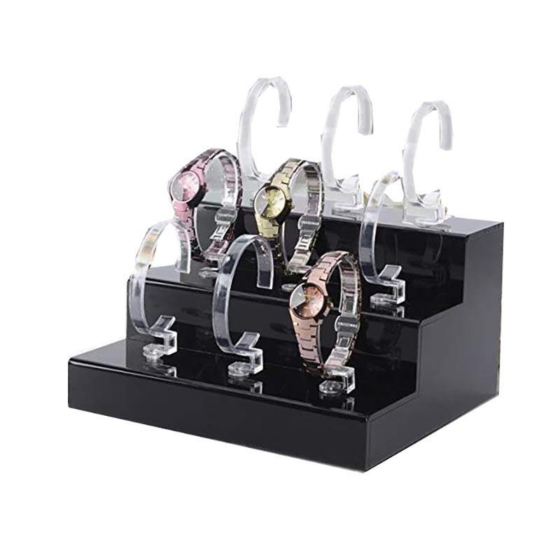 Présentoir de montre en acrylique à trois niveaux