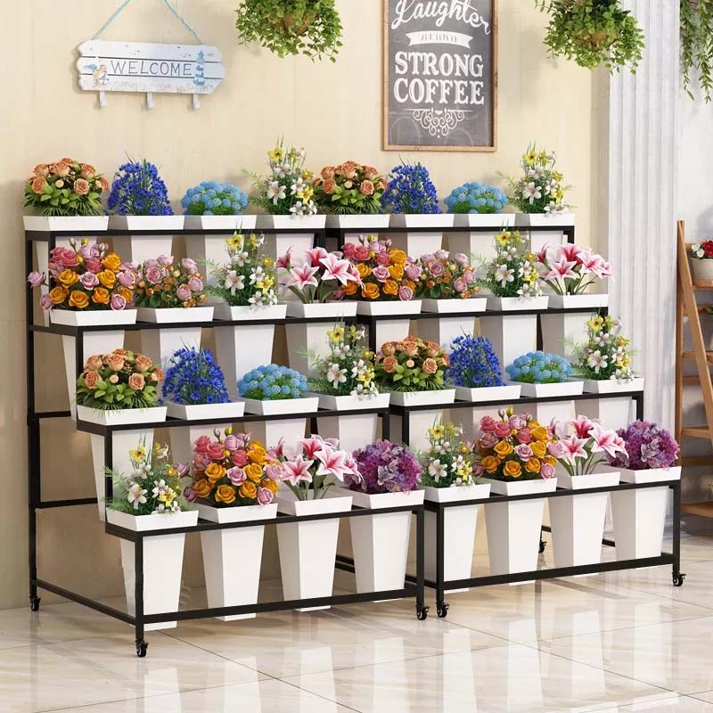 Flower shop flower bucket display stand