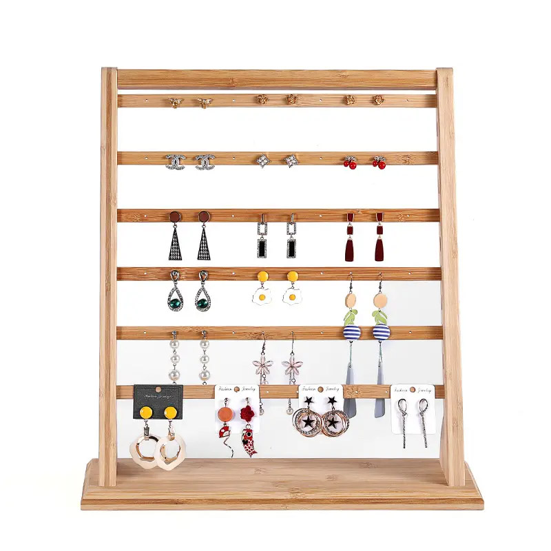 Retail wooden earring display stand