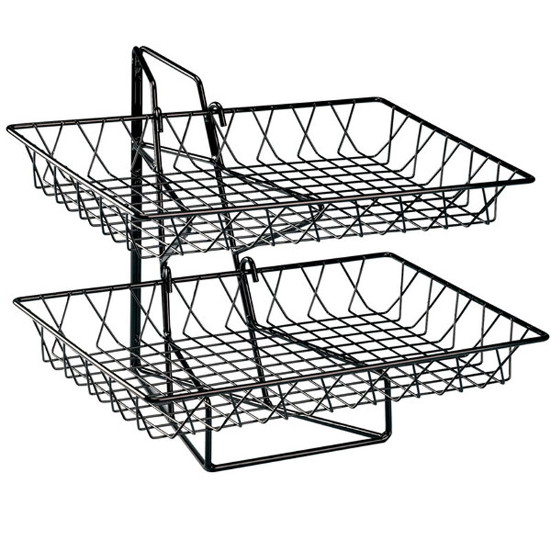 Slatwall & Grid Slanted Wire Basket | 12" x 12" x 8"