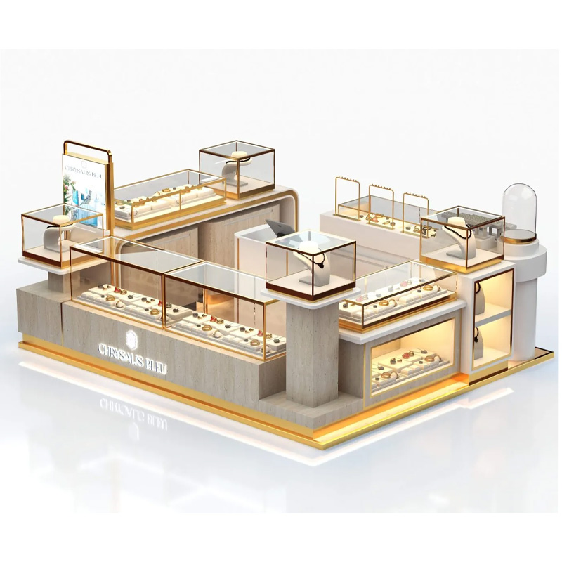 Modern Glass jewelry kiosk design